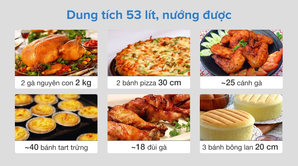 Chọn lò nướng có dung tích phù hợp