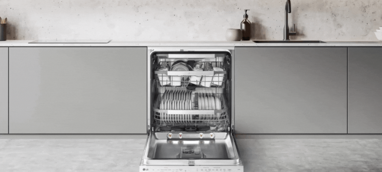 Máy rửa chén độc lập LG LDT14BGA3 trang bị hệ thống giá đỡ EasyRack™ Plus linh hoạt, tùy chỉnh dễ dàng