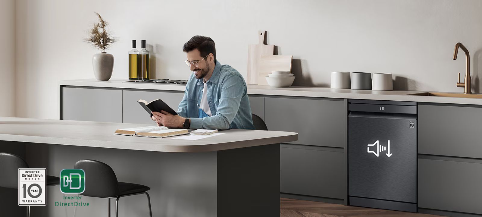 Động cơ Inverter Direct Drive êm ái, bền bỉ, tiết kiệm điện, LG bảo hành chính hãng 10 năm