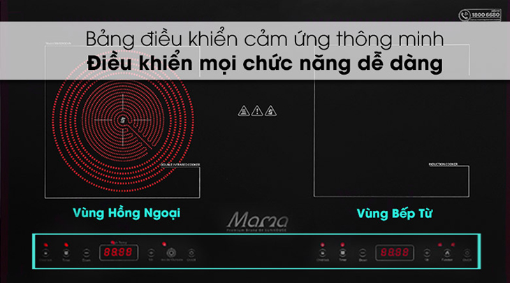 Bảng điều khiển của bếp