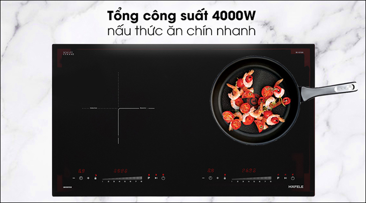 Hiệu suất đun nấu cao, đạt được 90 - 95% hiệu suất so với công suất định mức của thiết bị.