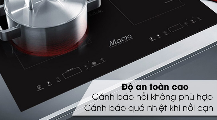Bếp từ hồng ngoại Sunhouse Mama MMB9100VN đảm bảo an toàn cho người dùng, đặc biệt là các gia đình có trẻ nhỏ.