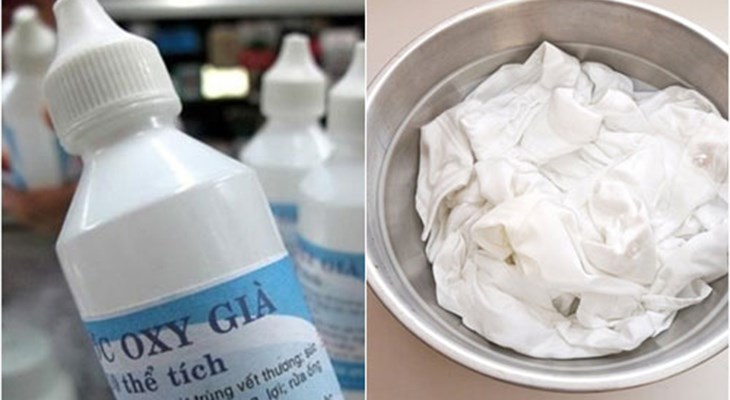 Dùng oxy già pha với nước và ngâm quần áo lem trong vòng 30 phút sẽ thấy điều bất ngờ