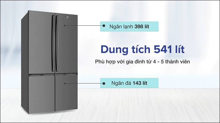 Tủ lạnh Electrolux Inverter 541 lít EQE6000A-B có thiết kế 4 cửa mang đậm phong cách châu Âu Tủ lạnh Electrolux Inverter 541 lít EQE6000A-B có thiết kế 4 cửa mang đậm phong cách châu Âu
