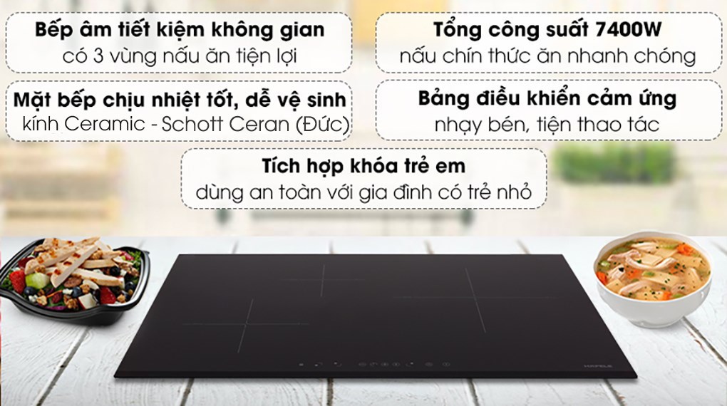 Bếp từ 3 vùng nấu lắp âm Hafele HC-IS773EA (535.02.242)