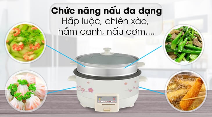 Nồi lẩu điện Delites CBR45-90 4.5 lít sở hữu đa chức năng nấu, hỗ trợ chị em nội trợ nấu nướng dễ dàng