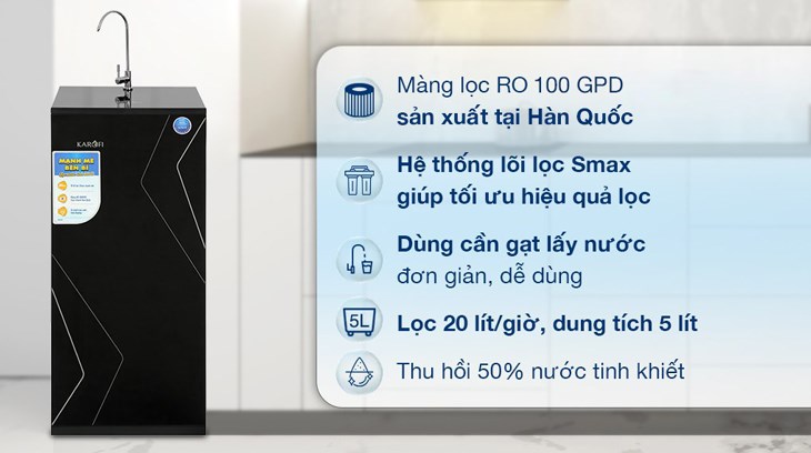 Máy lọc nước RO Karofi KAQ-X16 10 lõi phù hợp để uống trực tiếp ngay sau khi lọc mà không cần đun sôi lại Máy lọc nước RO Karofi KAQ-X16 10 lõi phù hợp để uống trực tiếp ngay sau khi lọc mà không cần đun sôi lại