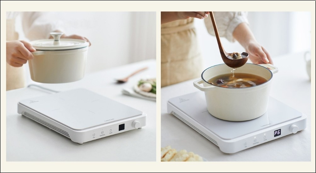 Bếp từ đơn Lock&Lock EJI146WHT nổi bật với thiết kế siêu mỏng, chỉ 6 cm, cùng khối lượng 2.2 kg, dễ dàng di chuyển và cất gọn