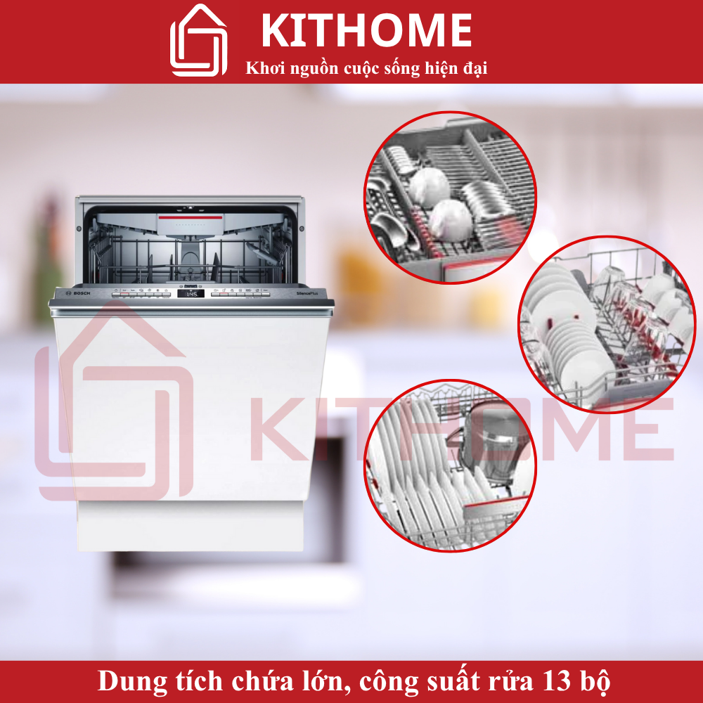 Dung tích 13 bộ – phù hợp gia đình 4–6 người, 3–4 bữa ăn Việt mỗi lần rửa