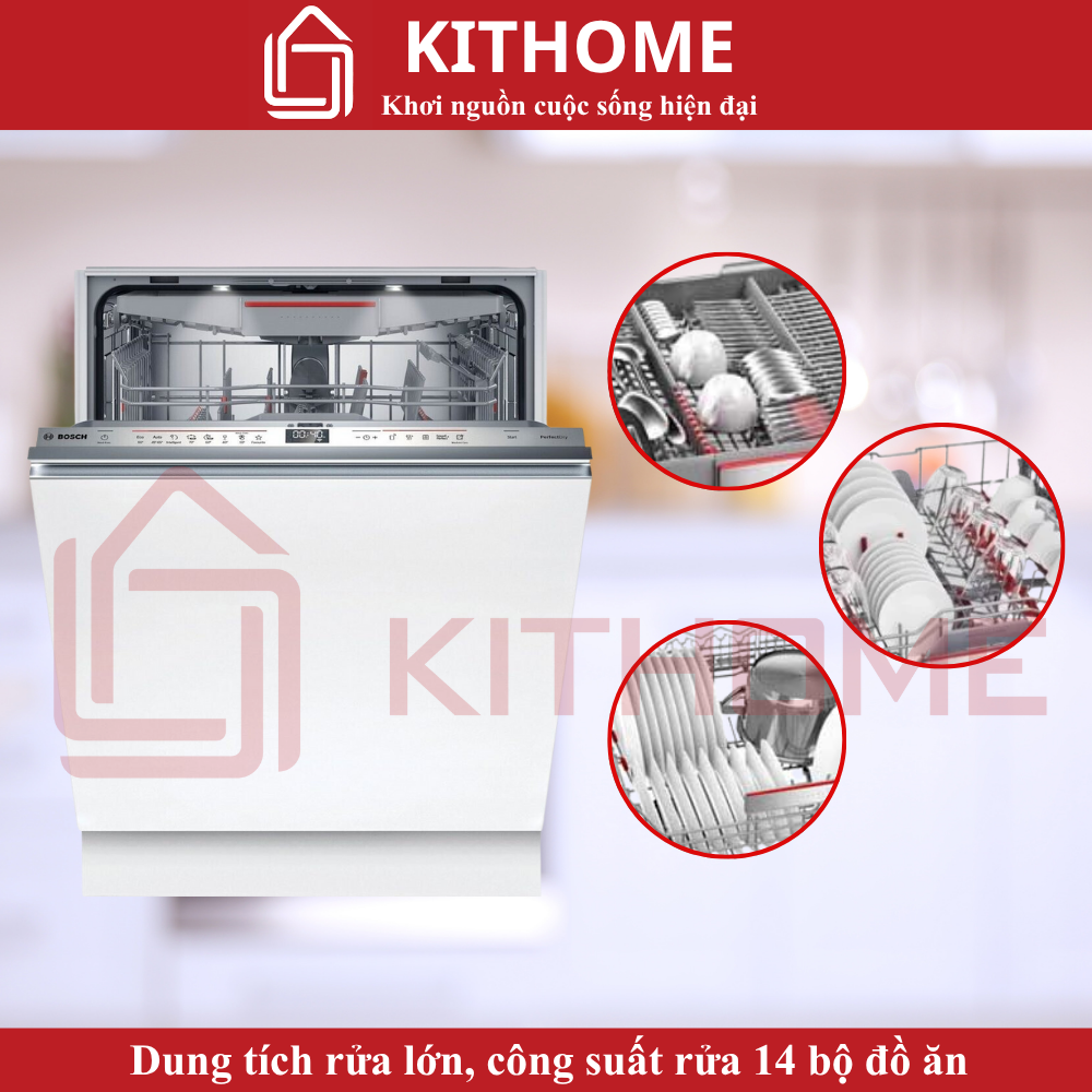 Dung tích 14 bộ – rửa gọn 3–4 bữa ăn Việt trong một lần