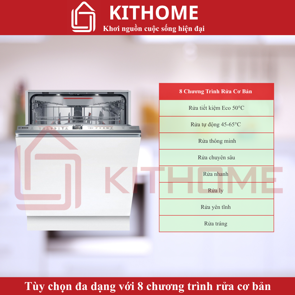 8 chương trình rửa cơ bản – linh hoạt cho mọi nhu cầu hằng ngày
