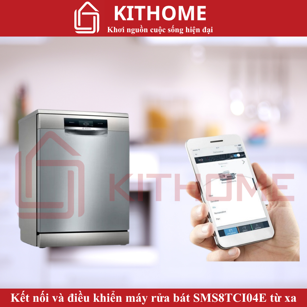 Kết nối và điều khiển máy rửa bát SMS8TCI04E từ xa qua ứng dụng Home Connect