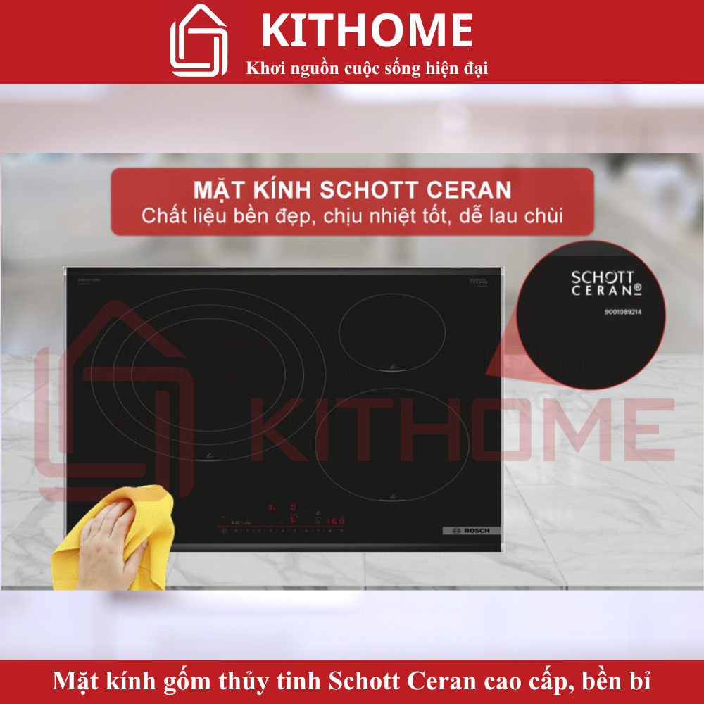 Mặt kính gốm thủy tinh Schott Ceran cao cấp, bền bỉ