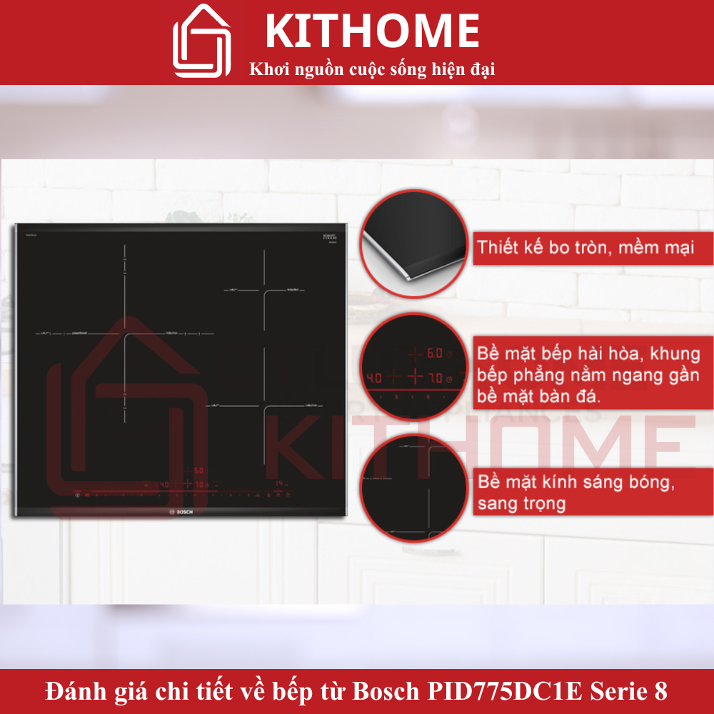 Thiết kế sang trọng, viền nhôm chắc chắn và bề mặt kính bóng bẩy