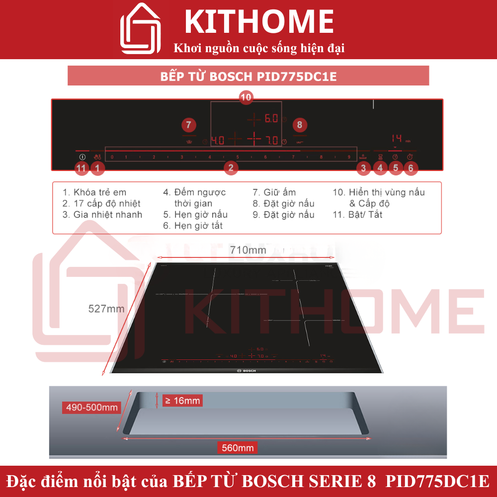 Đặc điểm nổi bật của Bếp từ Bosch PID775DC1E Serie 8