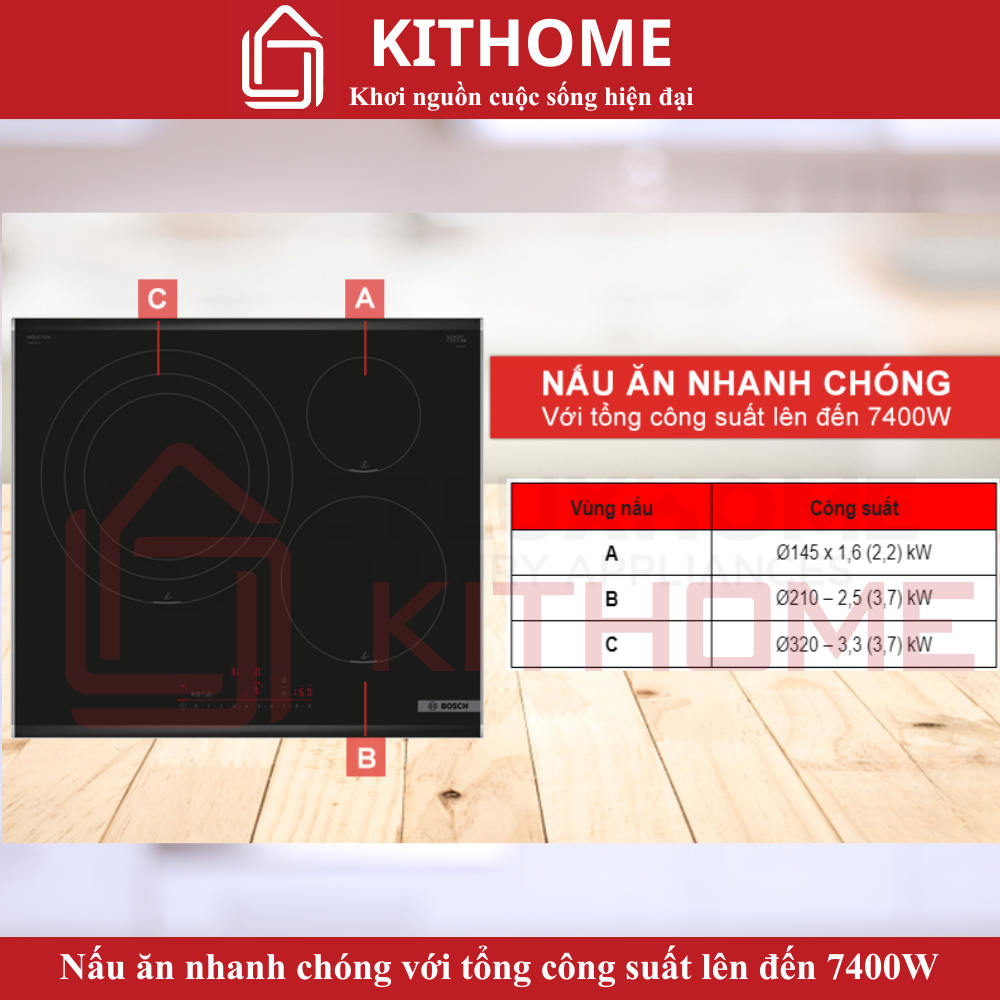 Hiệu năng nấu nướng mạnh mẽ với công suất 7400W