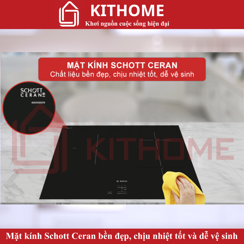 Mặt kính Schott Ceran bền bỉ, dễ vệ sinh
