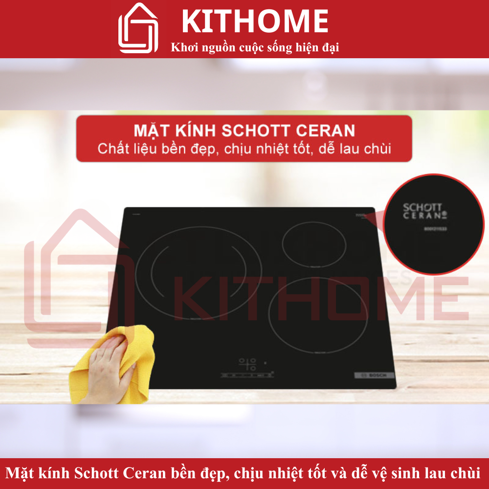 Mặt kính Schott Ceran bền đẹp, chịu nhiệt và dễ vệ sinh