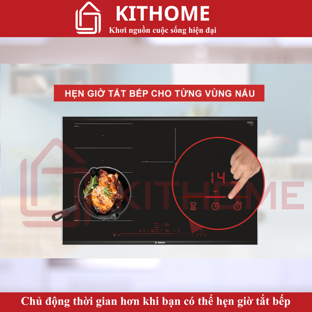 Hẹn giờ tắt bếp từng vùng nấu