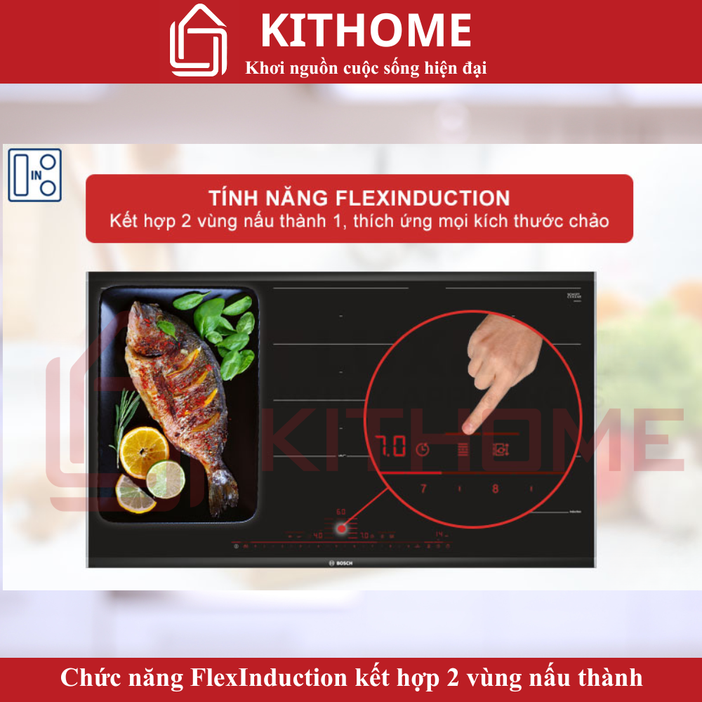 Chức năng FlexInduction kết hợp 2 vùng nấu thành 1 vùng nấu lớn