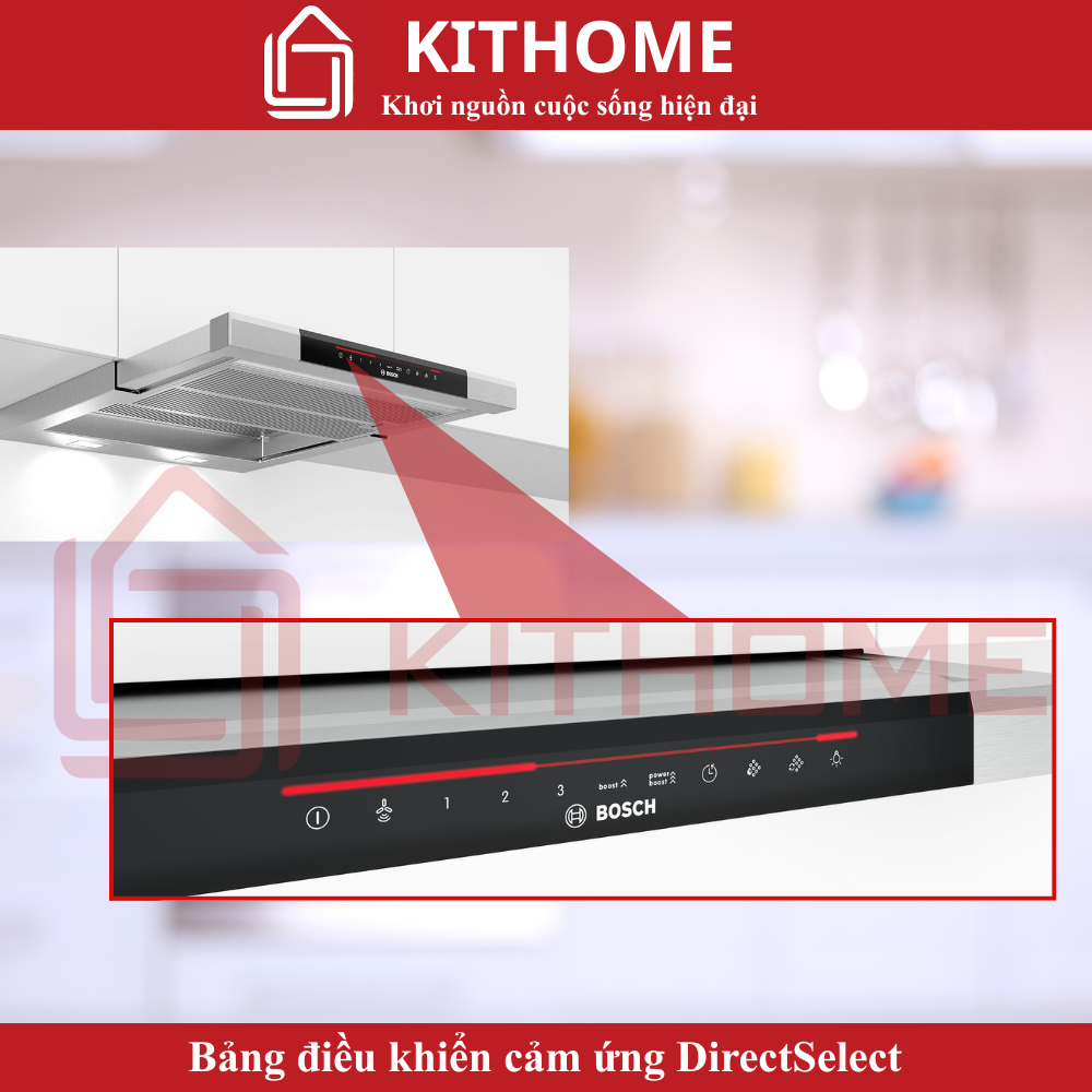 Máy hút mùi Bosch DFS067K51: Trải nghiệm điều khiển cảm ứng DirectSelect hiện đại, dễ thao tác
