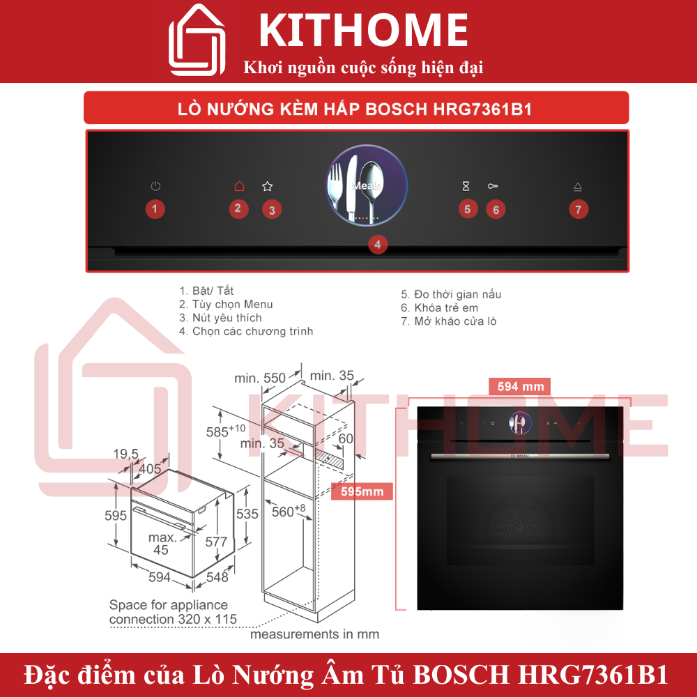 Đặc điểm nổi bật của Lò nướng kèm hấp Bosch HRG7361B1 Serie 8