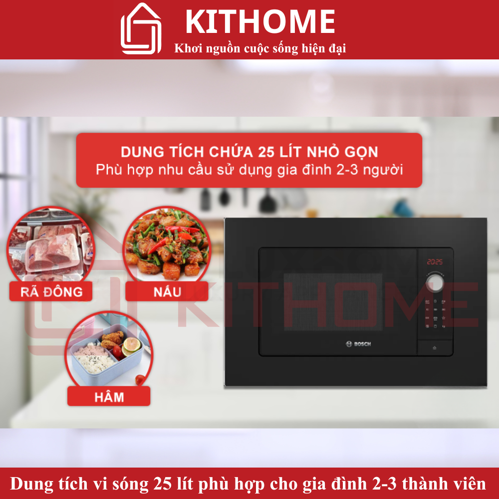Dung tích 25 lít phù hợp cho gia đình nhỏ
