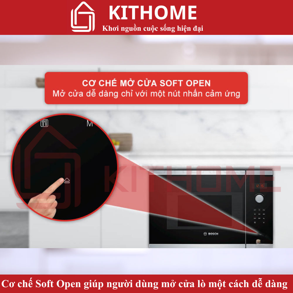 Thiết kế Soft Open và Soft Close – Mở đóng cửa êm ái, bảo vệ tuổi thọ lò