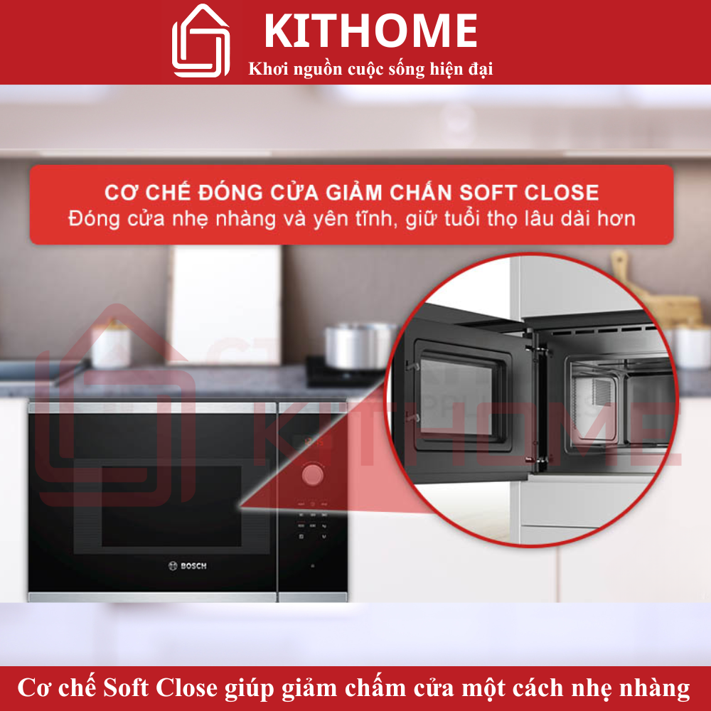 Thiết kế Soft Open và Soft Close – Mở đóng cửa êm ái, bảo vệ tuổi thọ lò