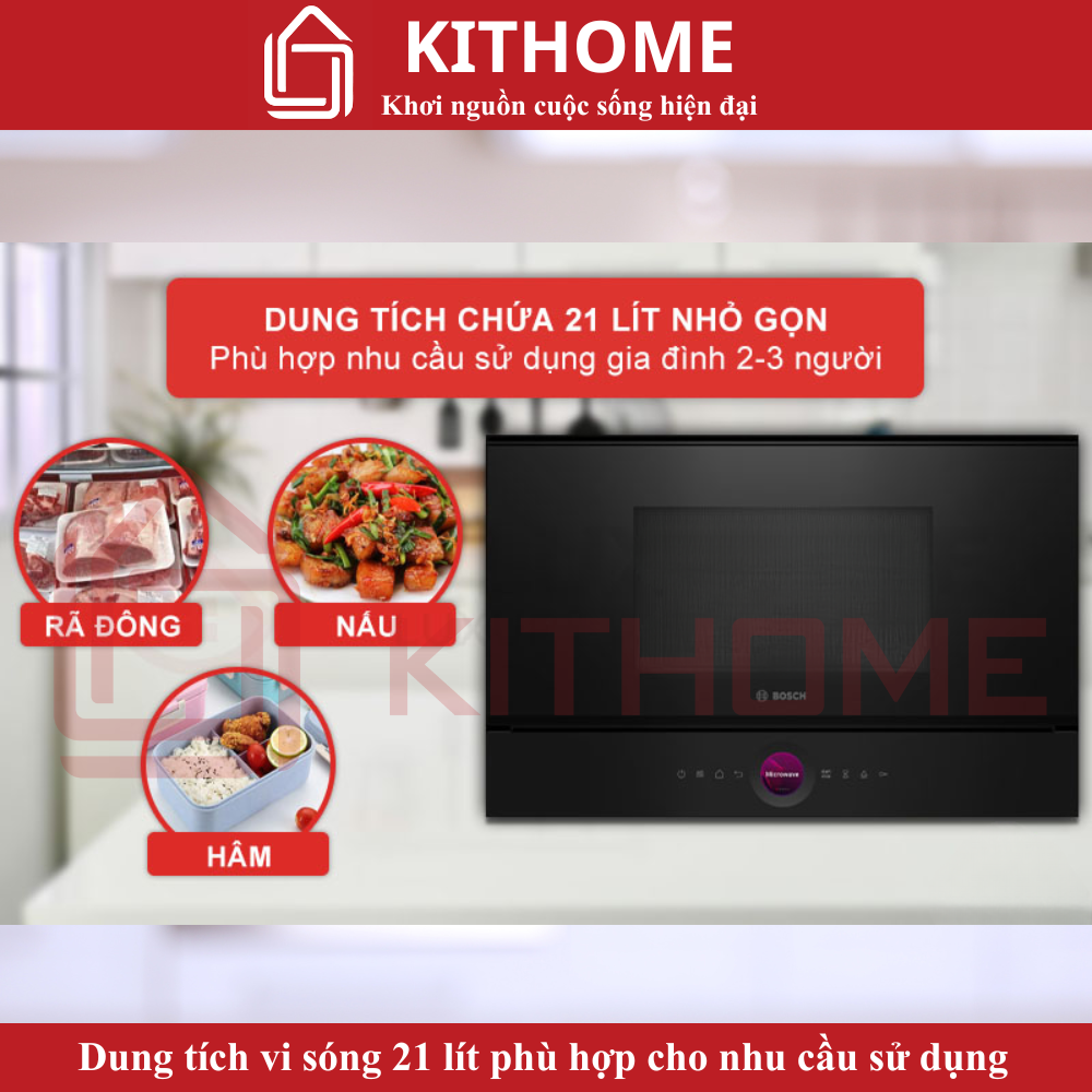 Dung tích vi sóng 21 lít phù hợp cho nhu cầu sử dụng của gia đình
