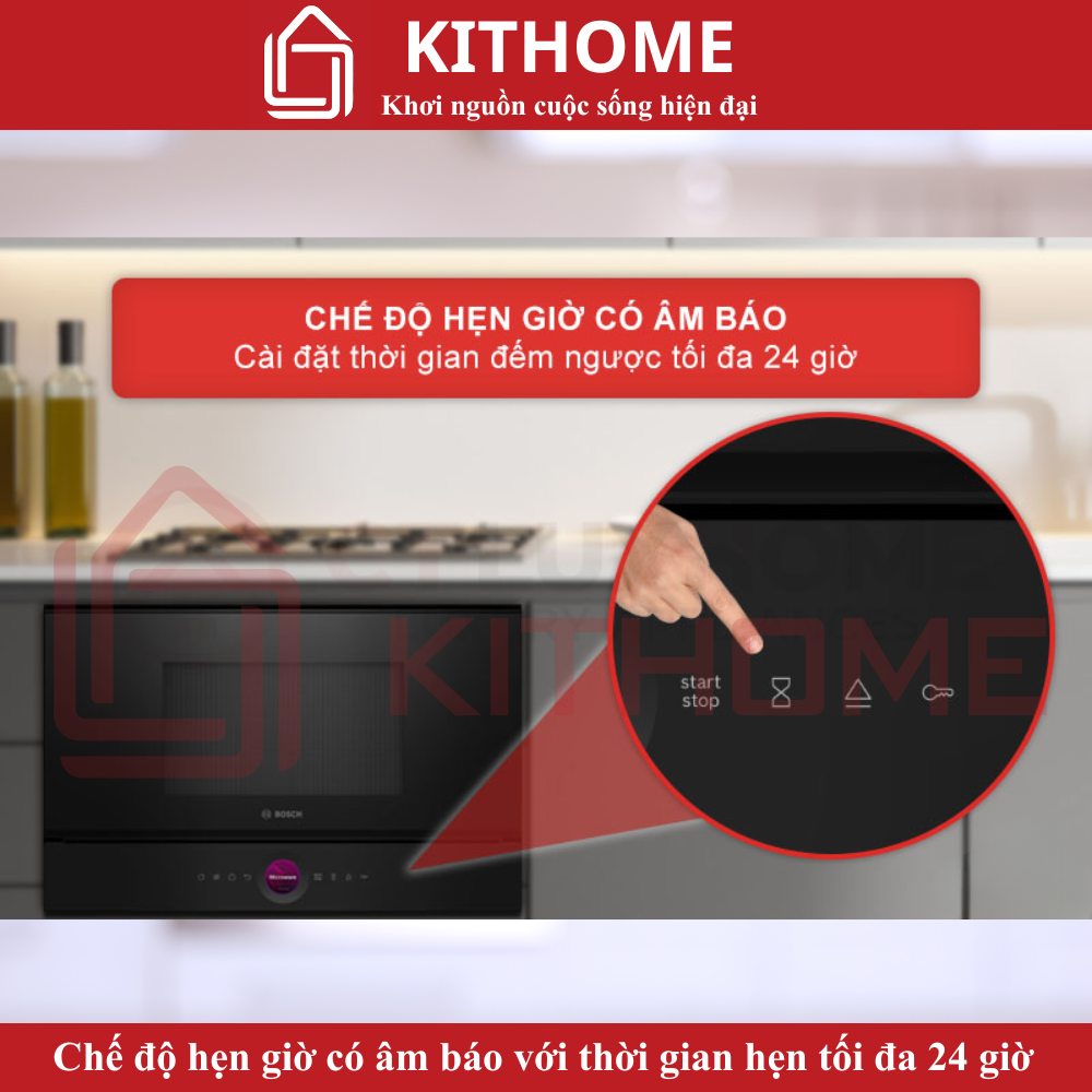 Chế độ hẹn giờ có âm báo với thời gian hẹn tối đa 24 giờ