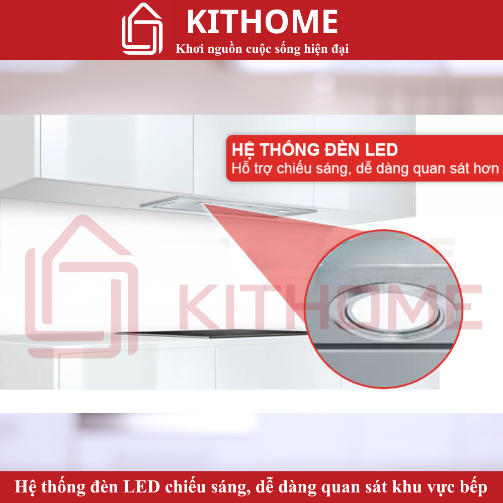 Hệ thống đèn LED chiếu sáng hỗ trợ thao tác nấu ăn dễ dàng