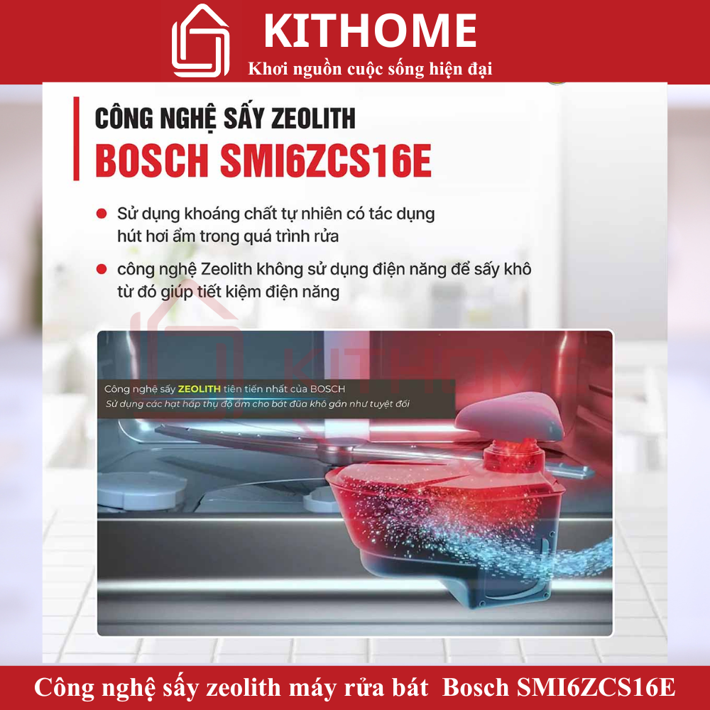 Công nghệ Zeolith – sấy khô 100% kể cả đồ nhựa