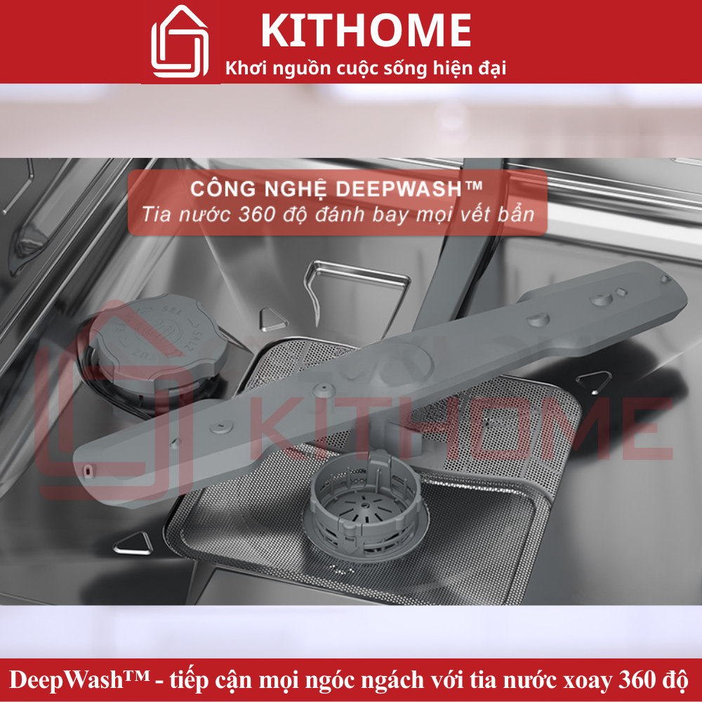 DeepWash™ - tiếp cận mọi ngóc ngách với tia nước xoay 360 độ