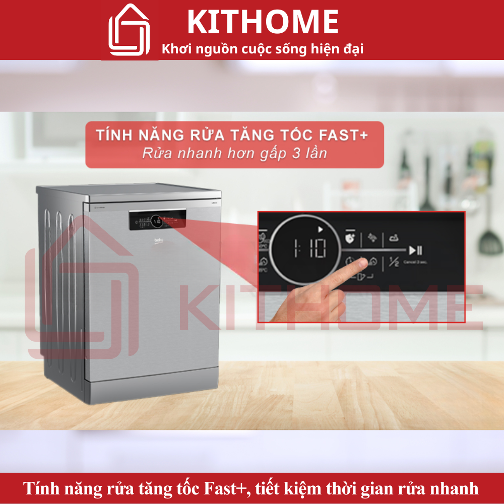 Tính năng rửa tăng tốc Fast+, tiết kiệm thời gian rửa nhanh hơn gấp 3 lần