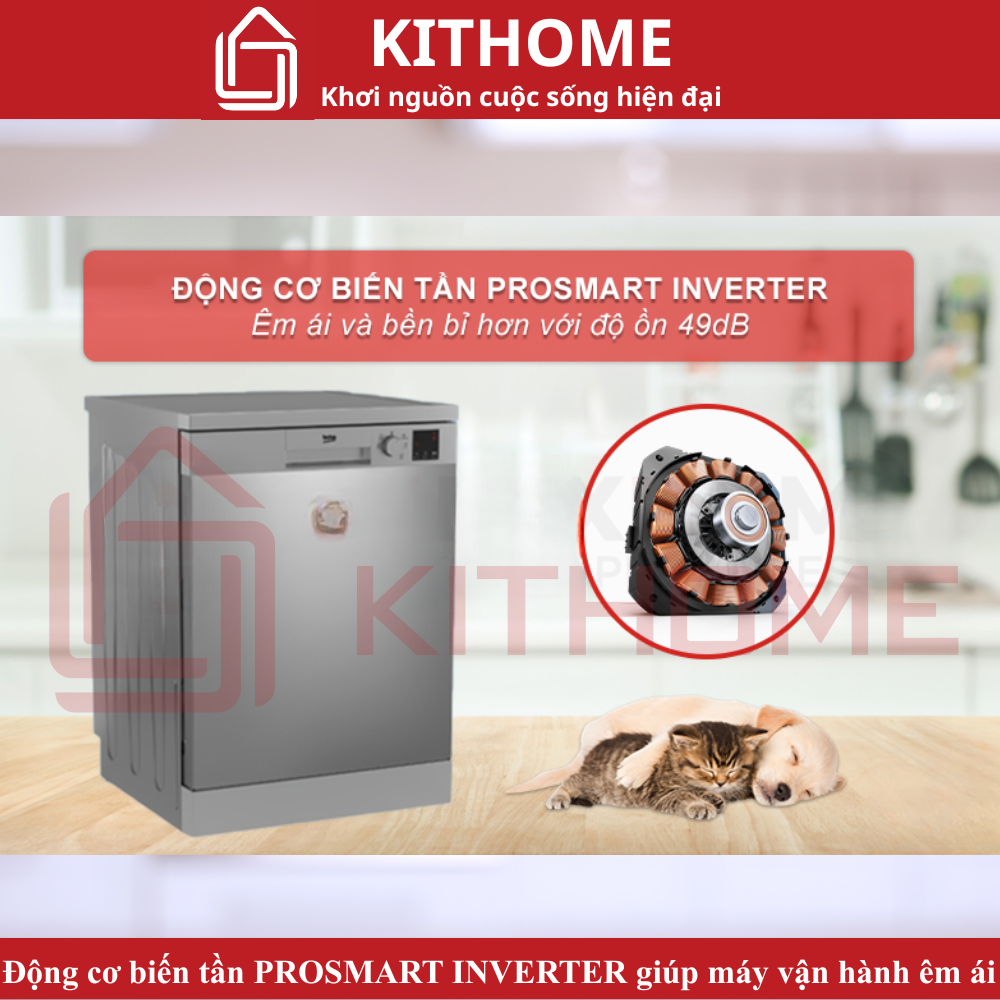 Động cơ biến tần Prosmart Inverter giúp máy vận hành êm ái và bền bỉ