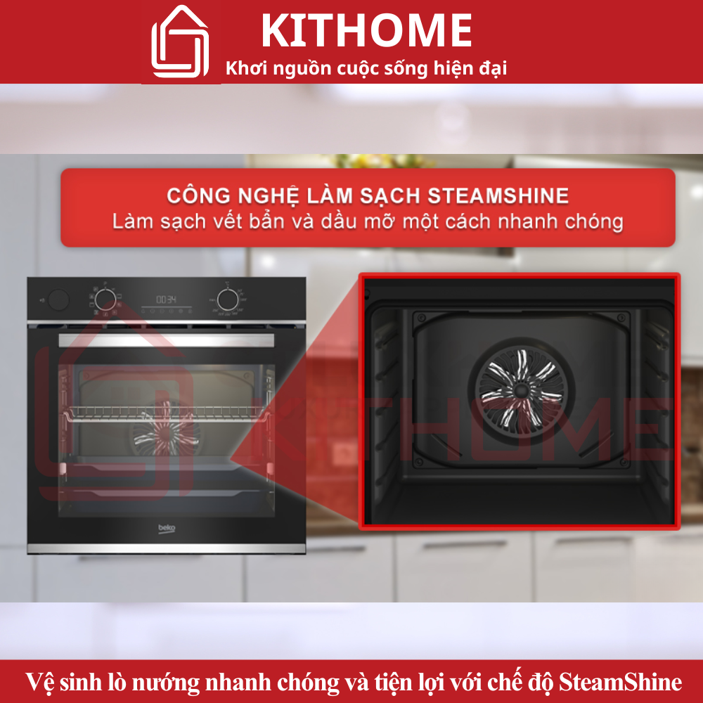 Vệ sinh lò nhanh chóng với chế độ SteamShine Vệ sinh lò nhanh chóng với chế độ SteamShine