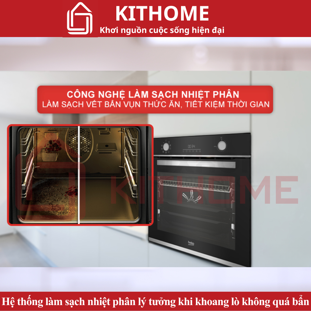Hệ thống làm sạch nhiệt phân khi khoang lò không quá bẩn