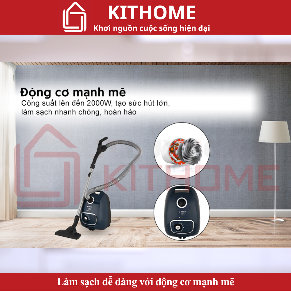 Làm sạch dễ dàng với động cơ mạnh mẽ