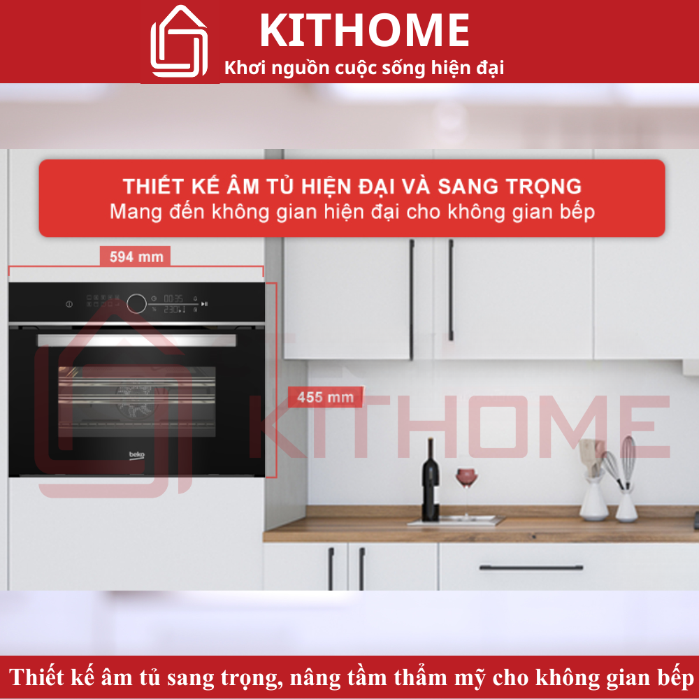 Thiết kế âm tủ sang trọng, nâng tầm thẩm mỹ cho không gian bếp