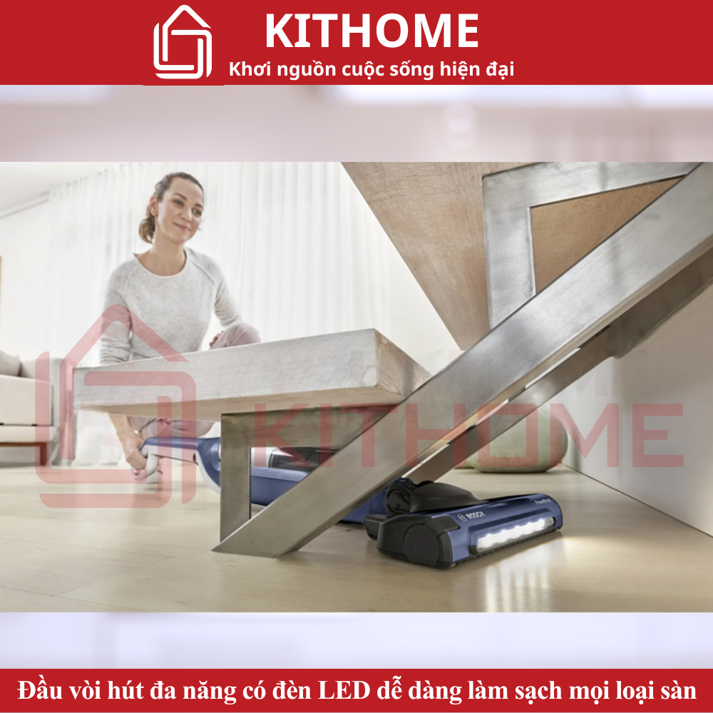 Đầu vòi hút đa năng có đèn LED dễ dàng làm sạch mọi loại sàn