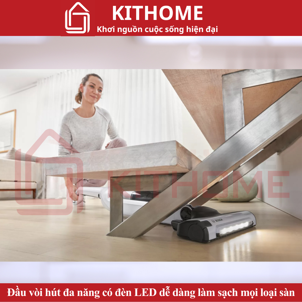 Đầu vòi hút đa năng có đèn LED dễ dàng làm sạch mọi loại sàn