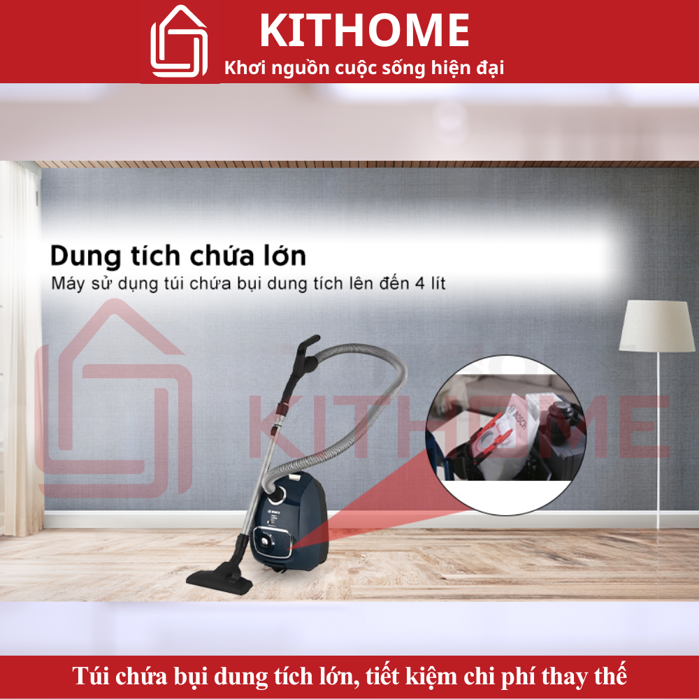 Túi chứa bụi dung tích lớn, tiết kiệm chi phí thay thế