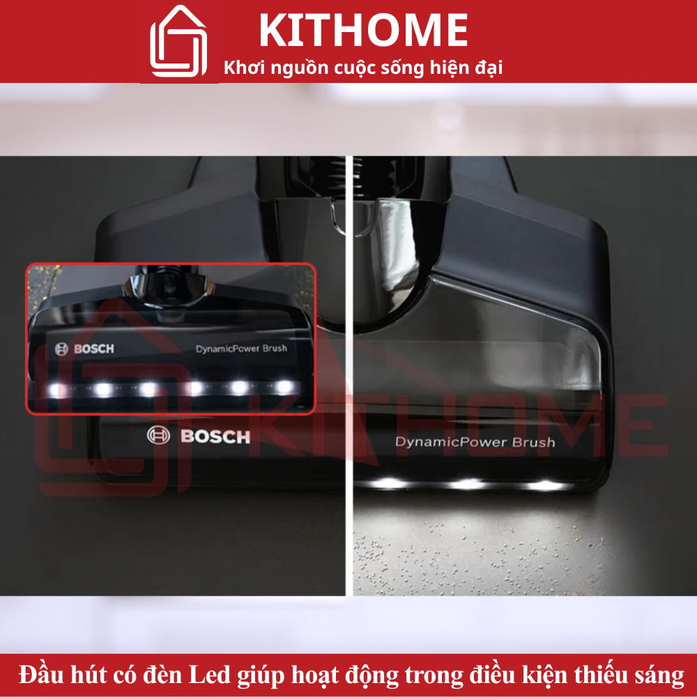 Đầu hút có đèn Led giúp hoạt động trong điều kiện thiếu sáng