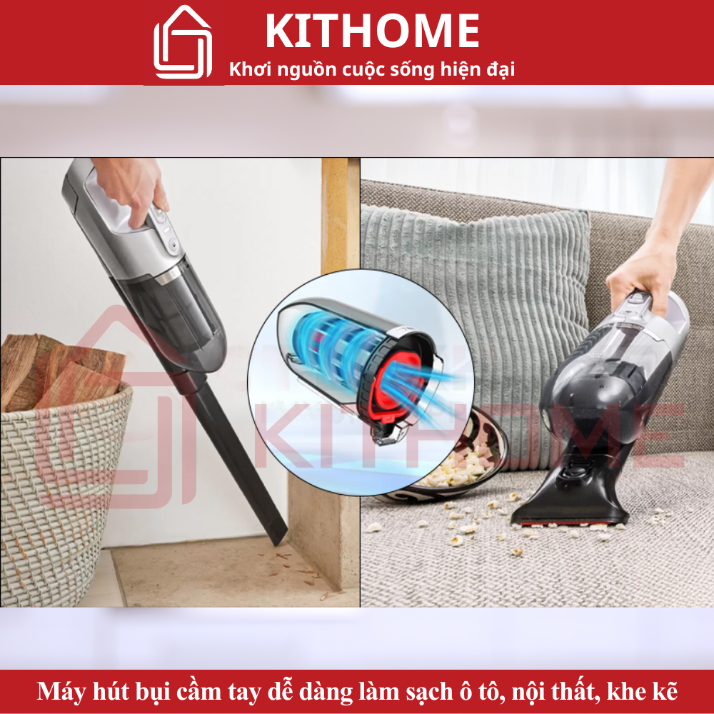 Máy hút bụi cầm tay dễ dàng làm sạch ô tô, nội thất, khe kẽ với hệ thống RobustAir