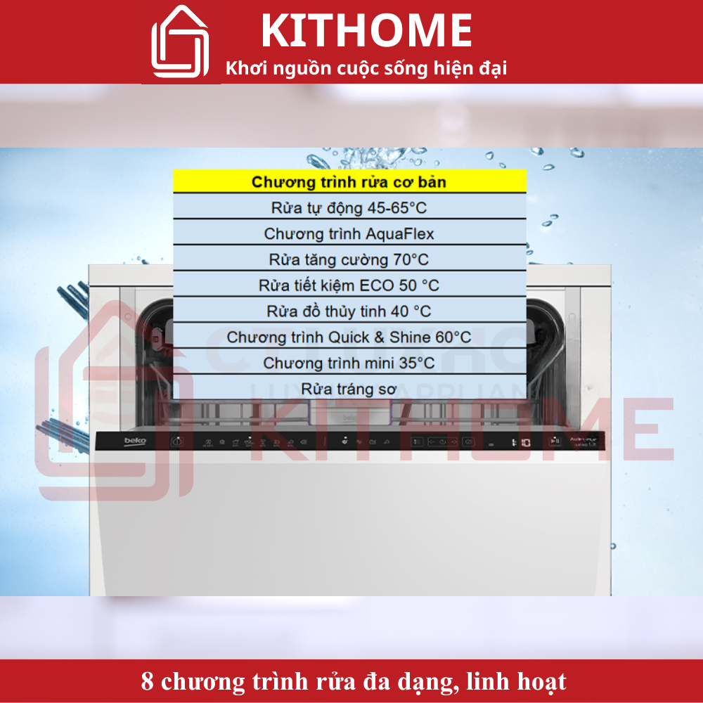 MÁY RỬA BÁT ĐỘC LẬP BEKO BDFN36641XA 16 BỘ SẤY HÉ CỬA