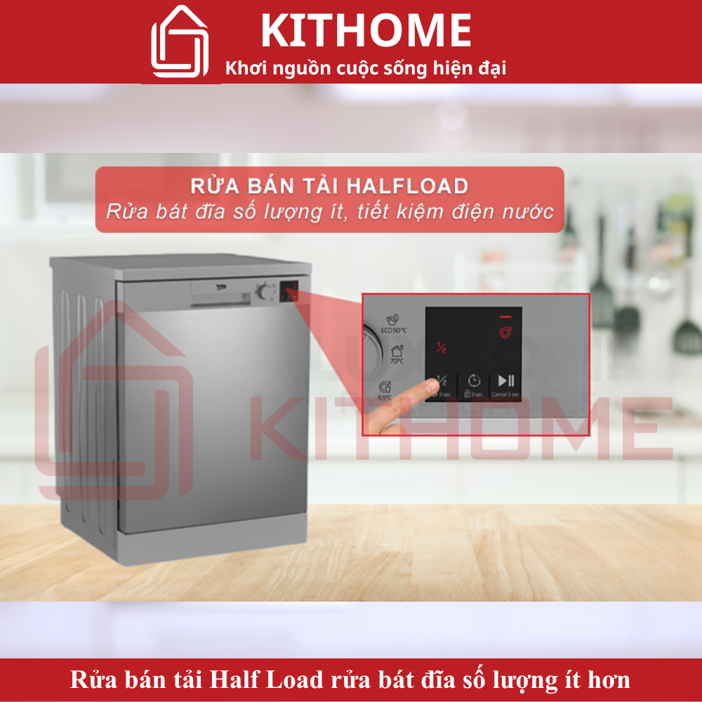 Rửa bán tải HalfLoad giúp bạn có thể rửa bát đĩa số lượng ít hơn