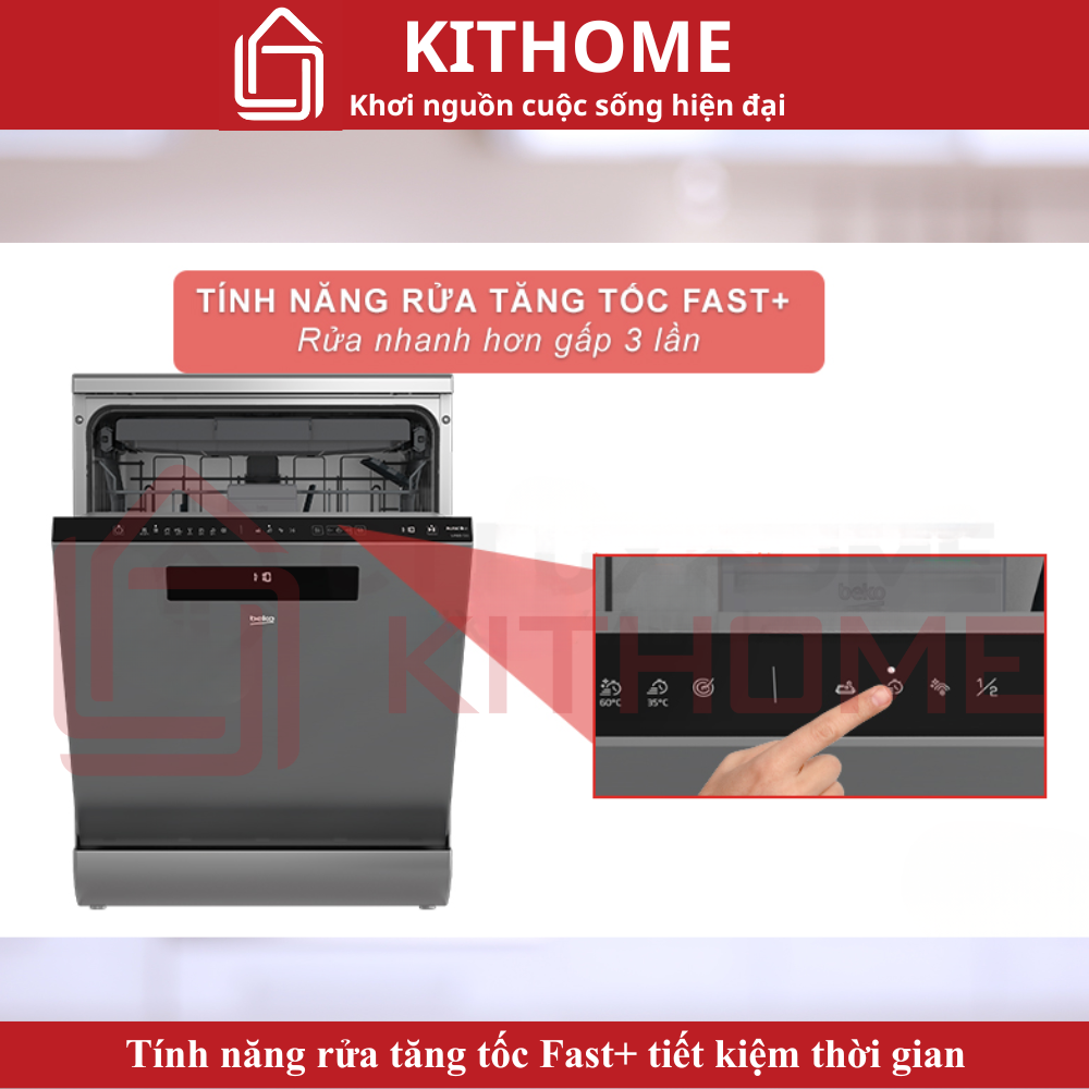 Tính năng rửa tăng tốc Fast+ tiết kiệm thời gian