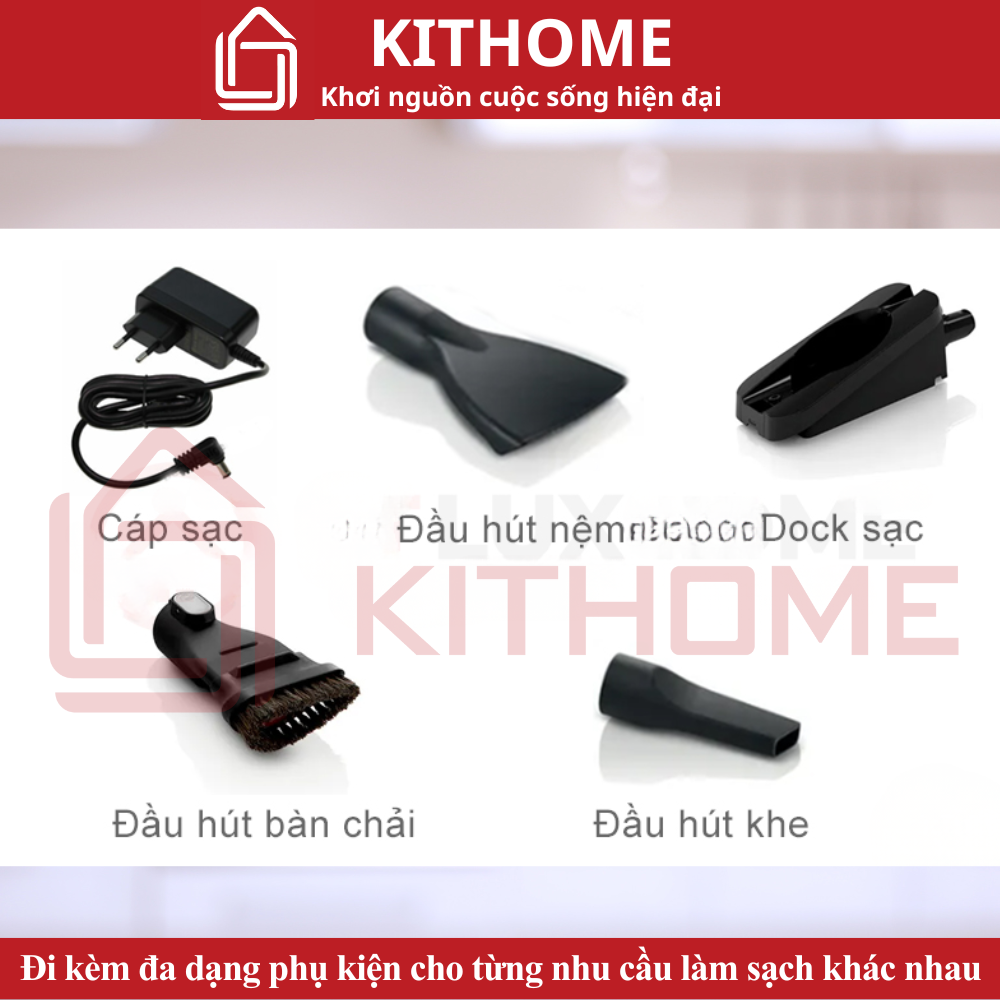Đi kèm đa dạng phụ kiện cho từng nhu cầu làm sạch khác nhau