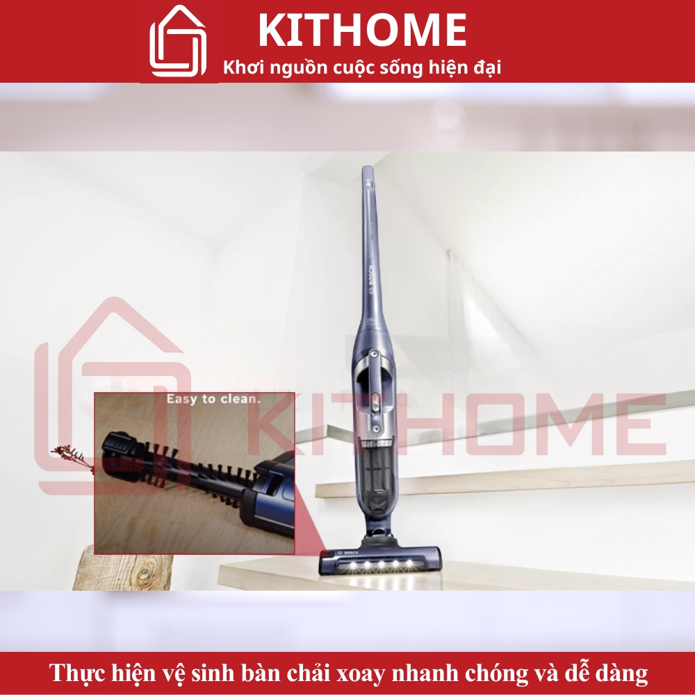 Thực hiện vệ sinh bàn chải xoay nhanh chóng và dễ dàng